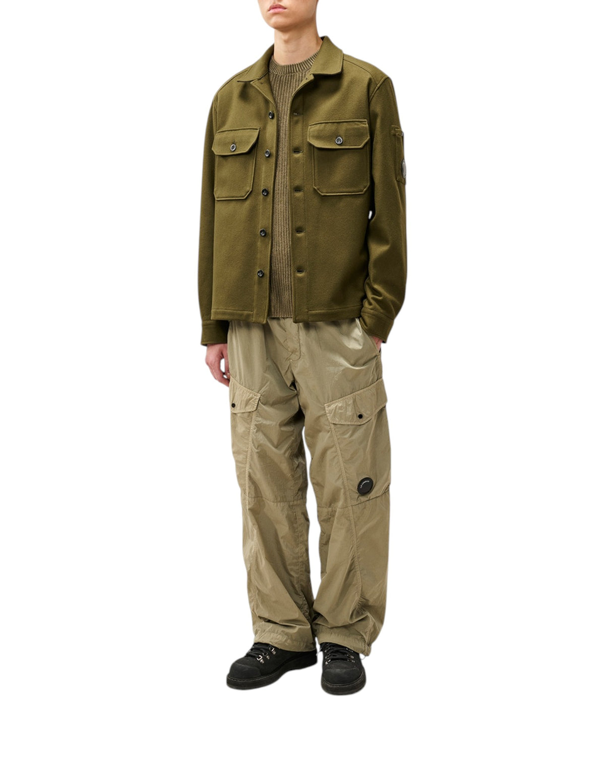 C.P. Company Felted Wool Lens Herren-Overshirt olive Bild 6
