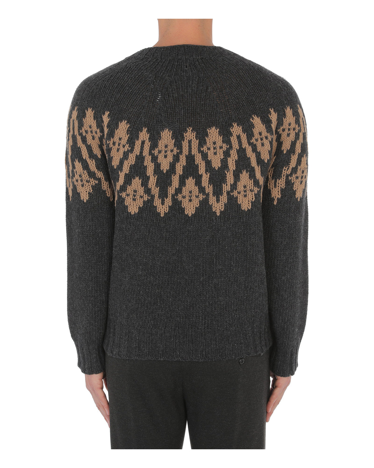 Dondup Herren-Jacquardpullover aus Wolle dunkelgrau Bild 2