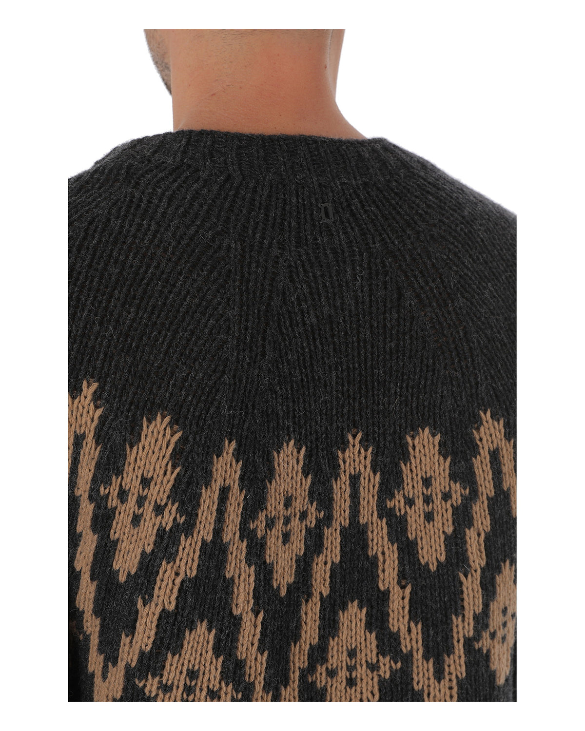 Dondup Herren-Jacquardpullover aus Wolle dunkelgrau Bild 3