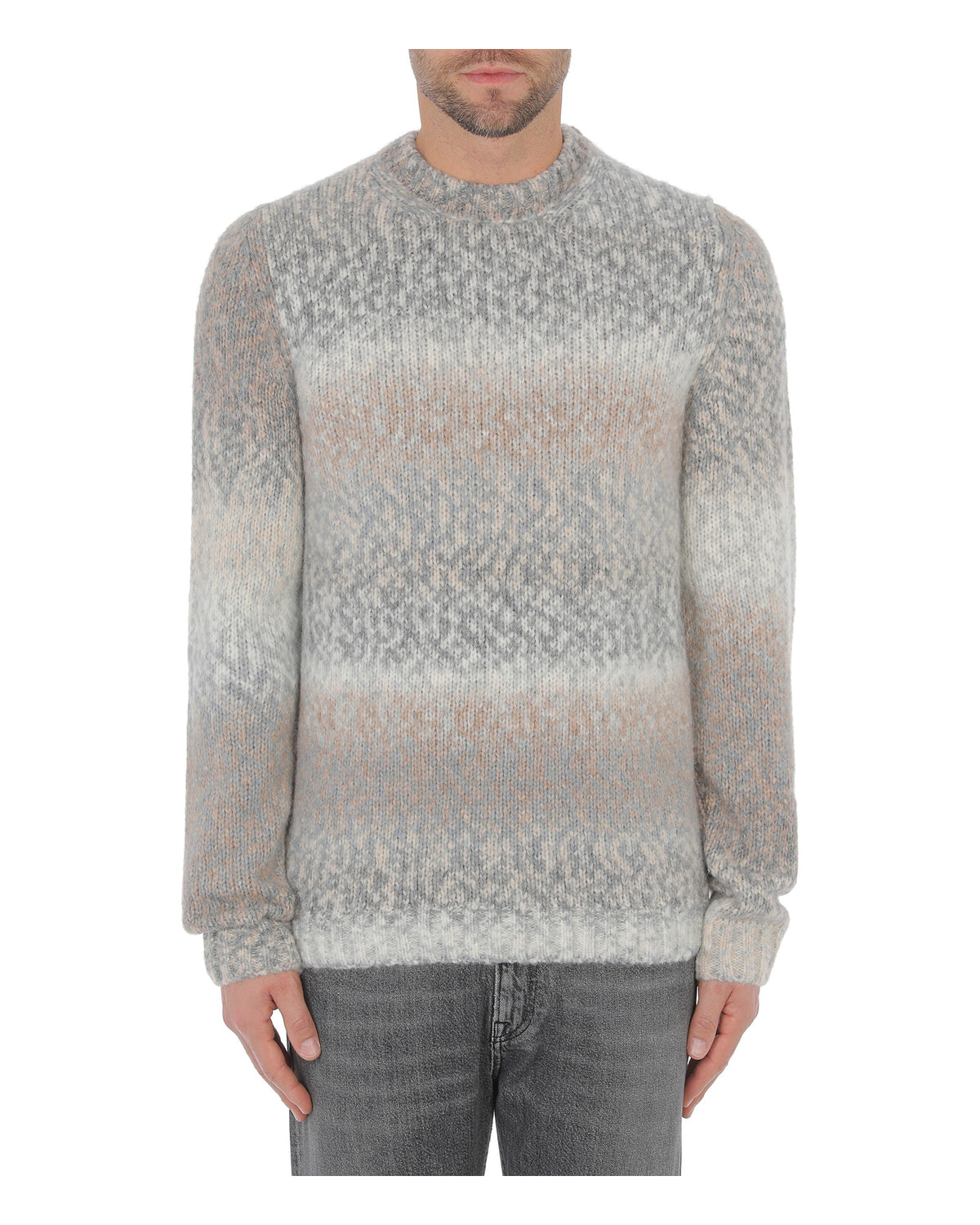 Dondup Herren-Rundhalspullover aus Wollmischung grau Bild 1