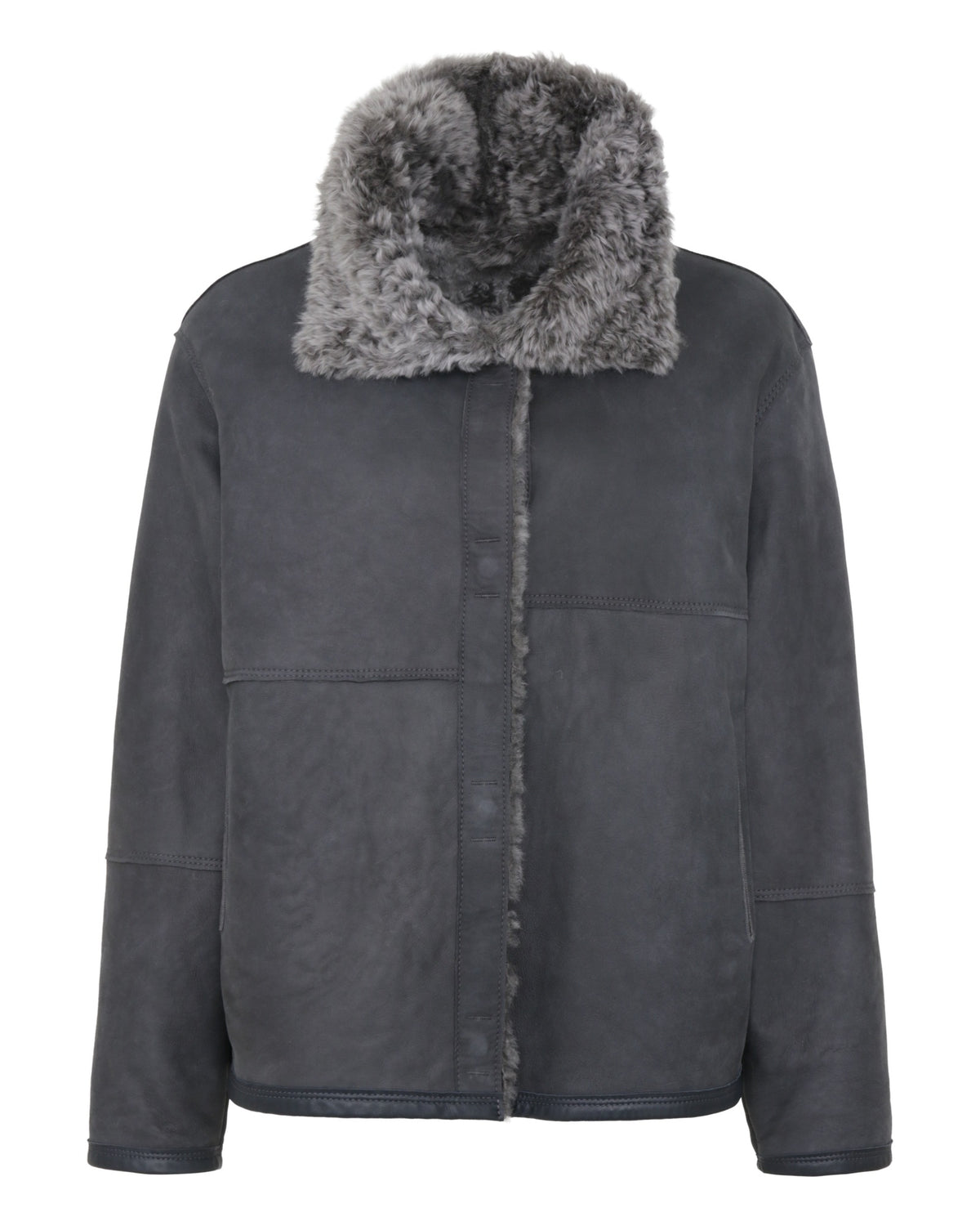 Frauenschuh Dolli-LL Damen-Lammfelljacke dunkelgrau Bild 1