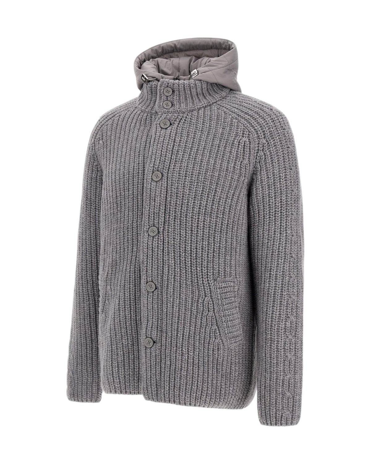 Herno Herren-Strickjacke hellgrau Bild 2