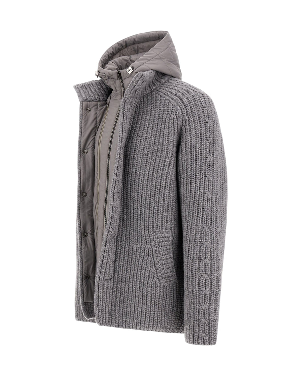 Herno Herren-Strickjacke hellgrau Bild 3