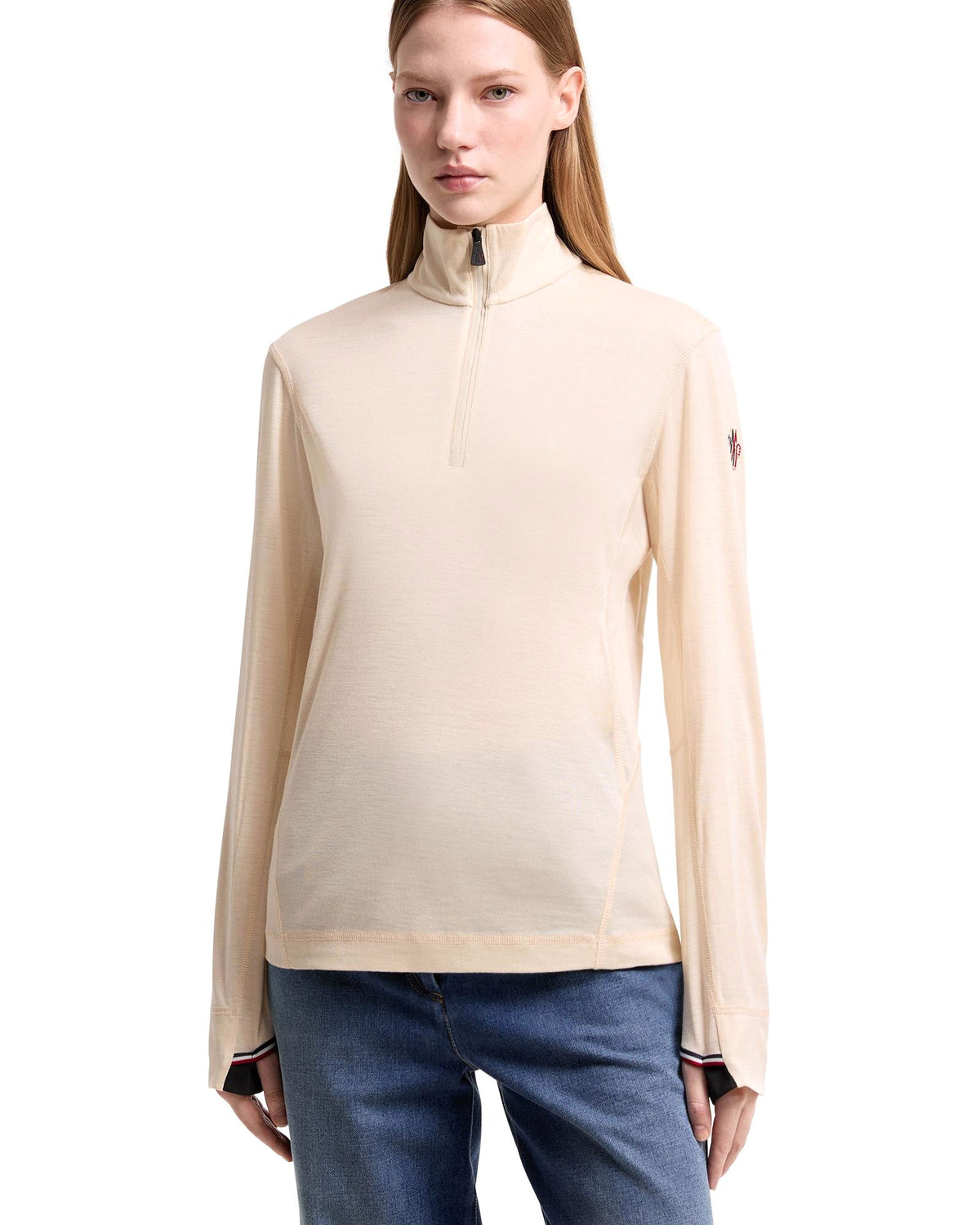 Moncler GRENOBLE Damen-Woll-Seiden-Baselayer Off-White Bild 4