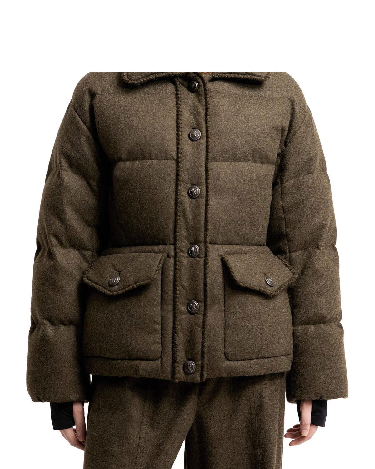 Moncler MONTEAIN Damen-Loden-Daunenjacke dunkelgrün Bild 4