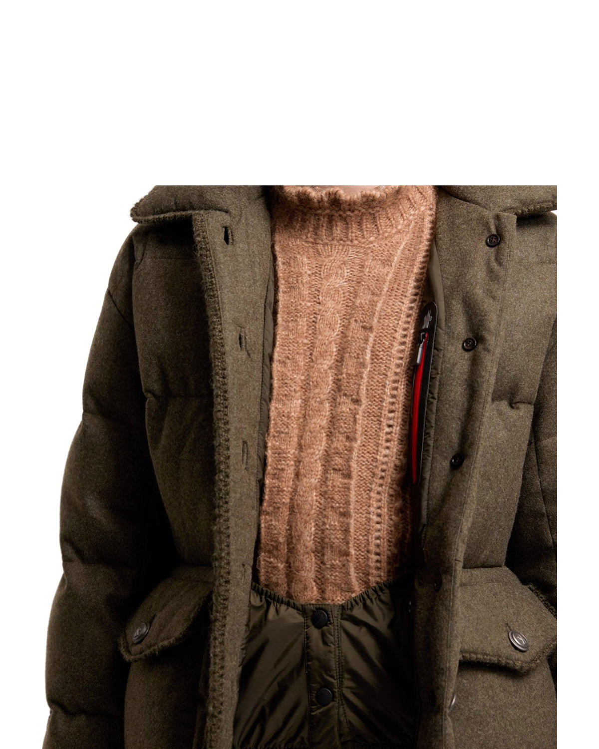 Moncler MONTEAIN Damen-Loden-Daunenjacke dunkelgrün Bild 6