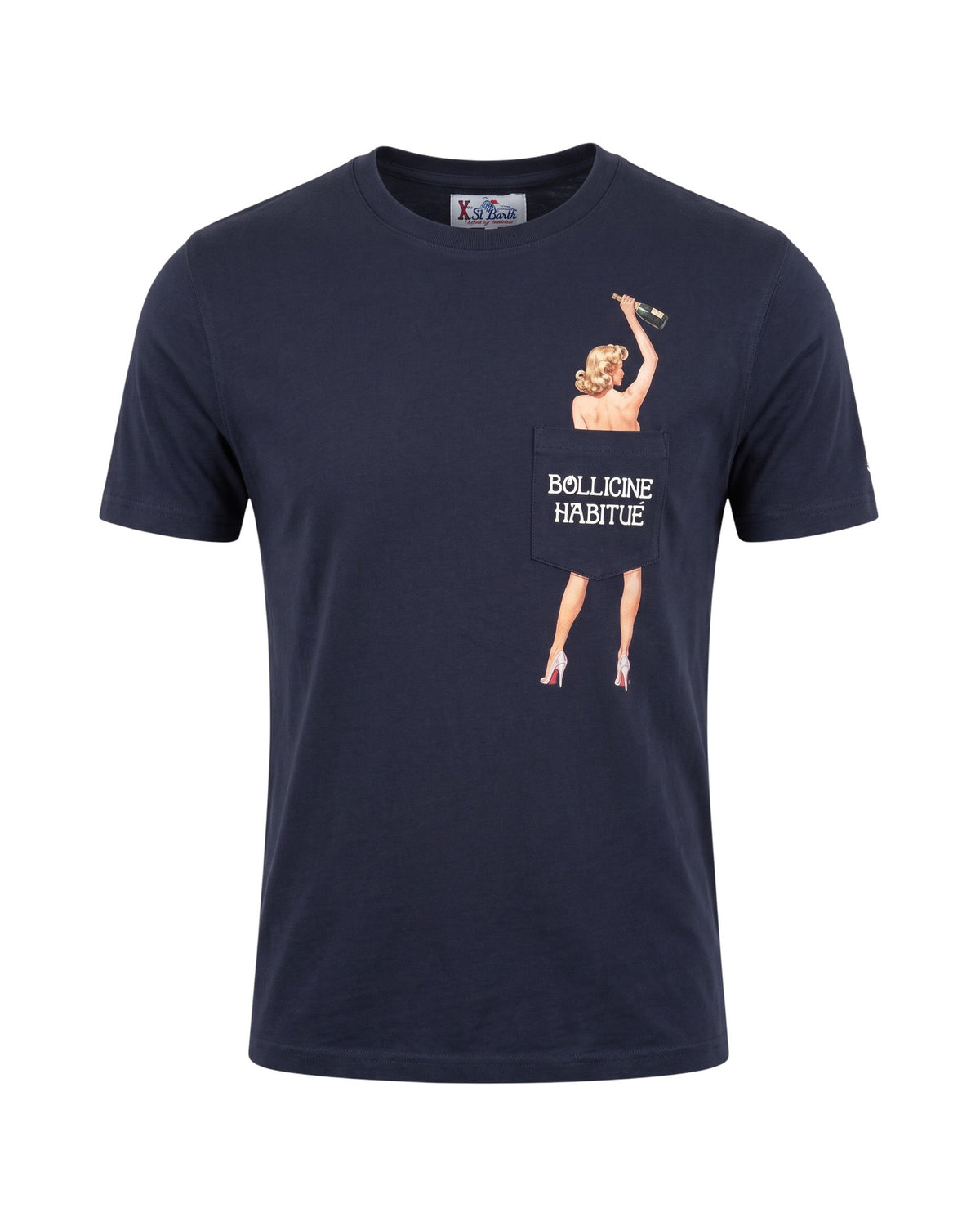 St. Barth Connor Herren-T-Shirt Bollicine Girl dunkelblau Bild 1