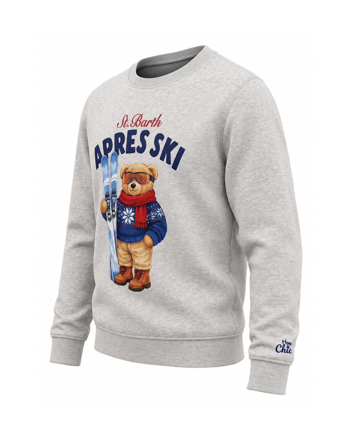 St. Barth Hutton Jungen-Sweatshirt Teddy Après Speed hellgrau Bild 2