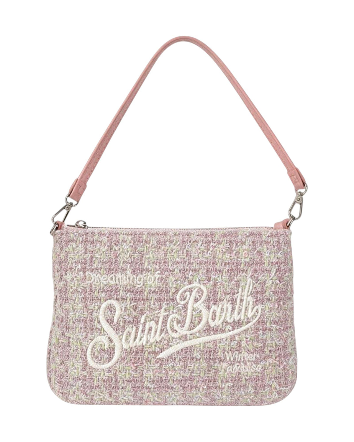 St. Barth Mini Parisienne Damen-Schultertasche Lurex rosa Bild 1