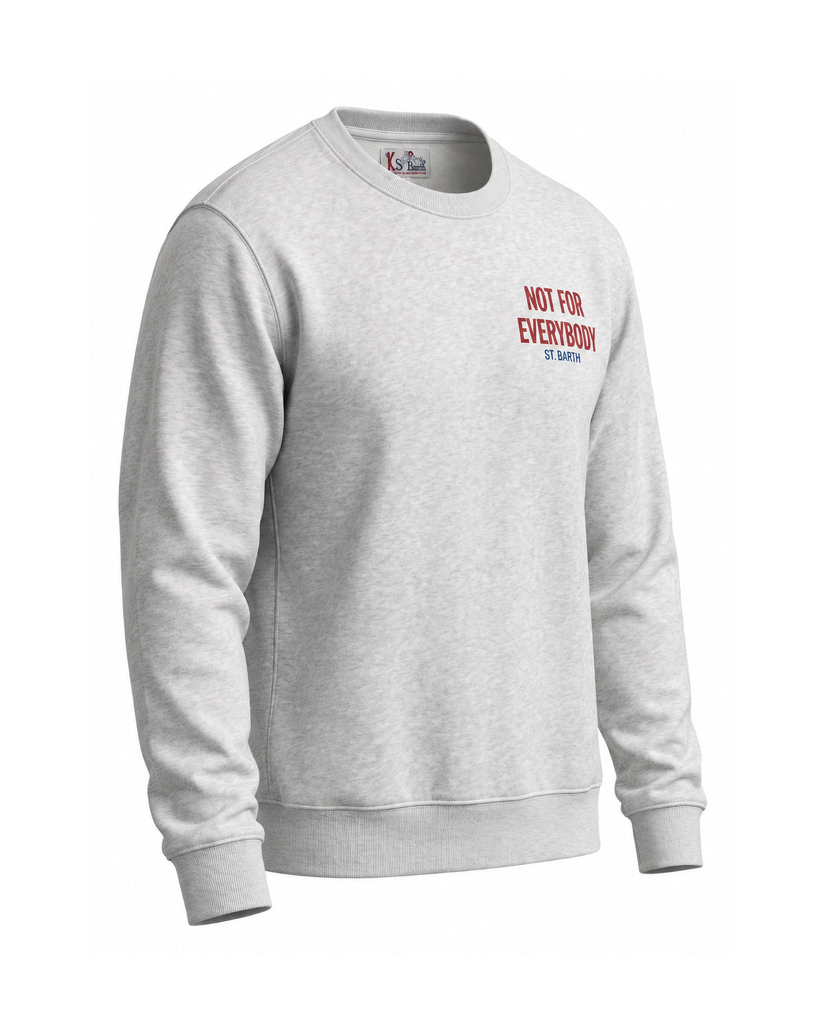 St. Barth Soho Herren-Sweatshirt Rich Not Everybody hellgrau Bild 3