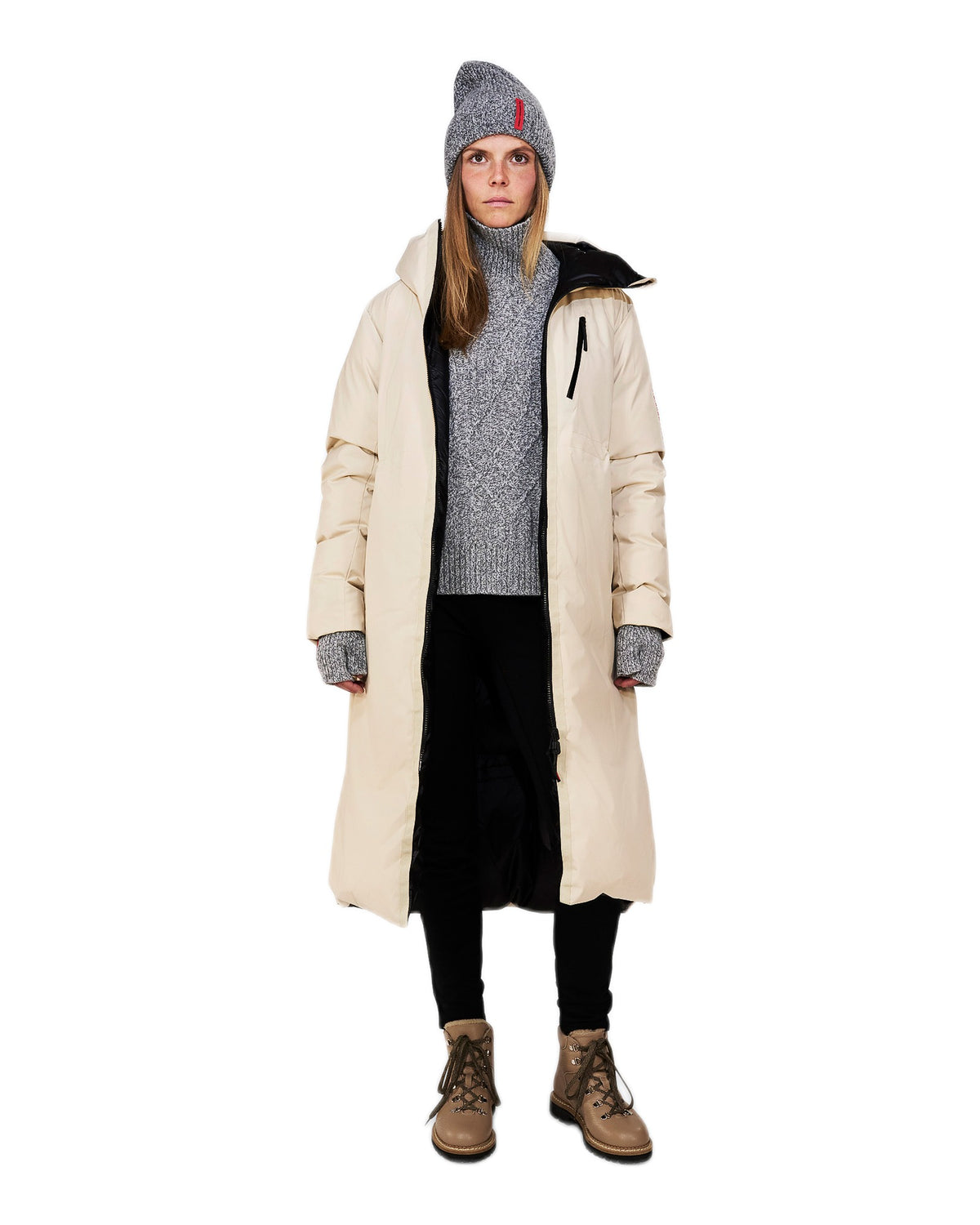 The Mountain Studio A-8 WR Damen-Daunenmantel beige Bild 8
