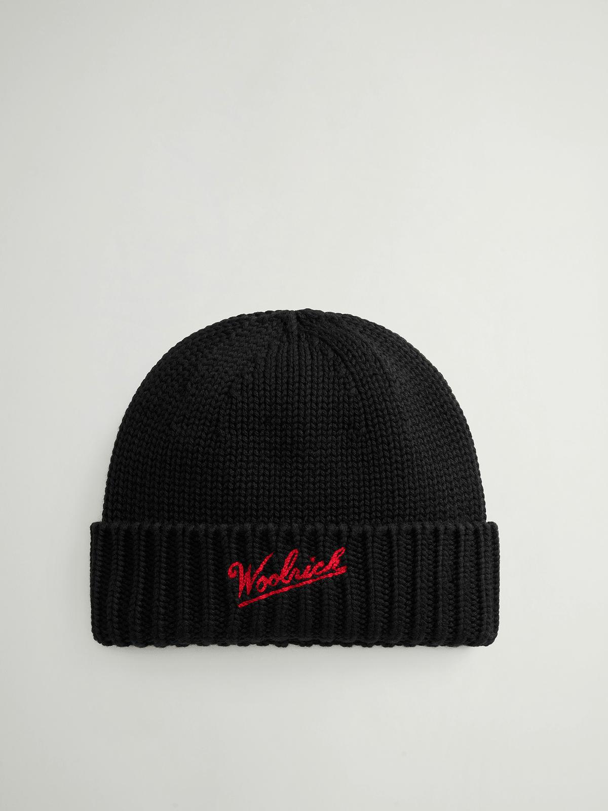 Woolrich Merino Wool Logo Mütze Unisex schwarz schwarz Bild 1