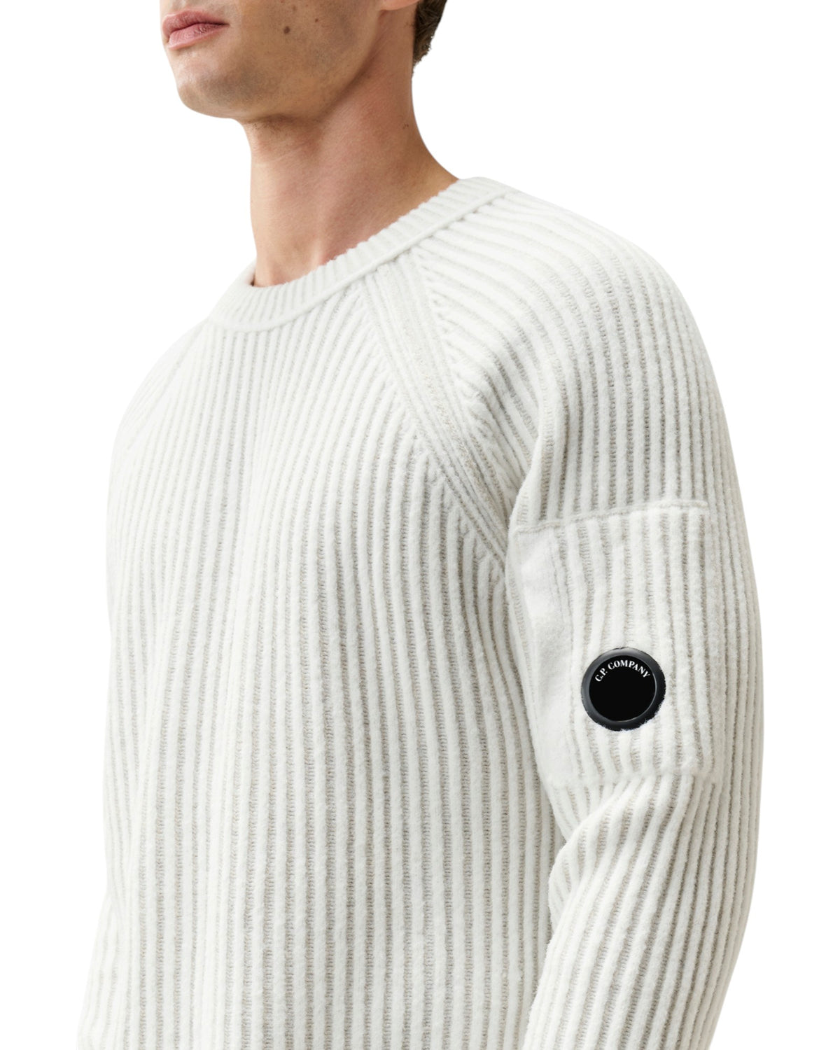 C.P. Company Fleece Knit Herren-Pullover hellgrau Bild 4