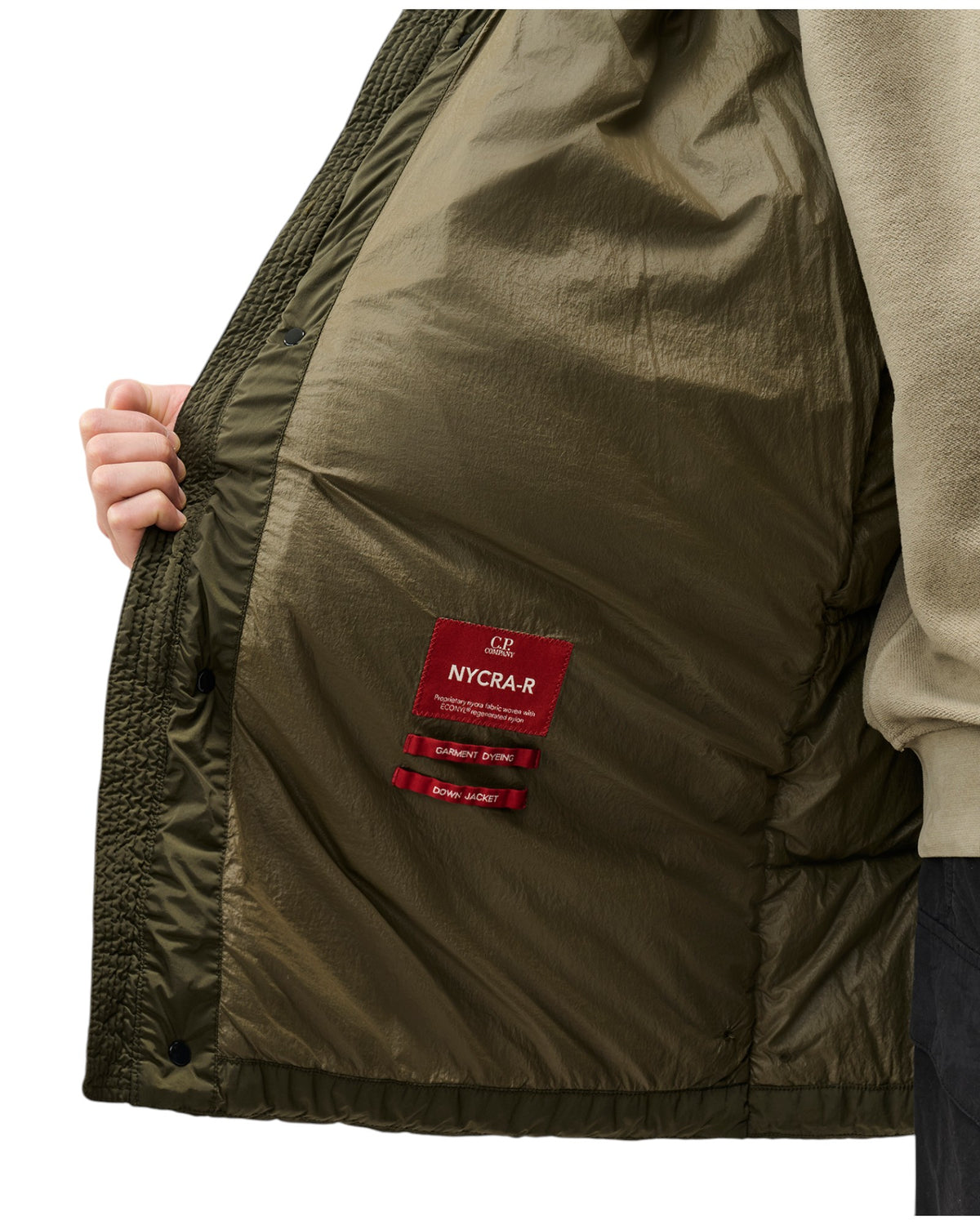 C.P. Company Nycra-R Lens Herren-Daunenmantel olive Bild 5