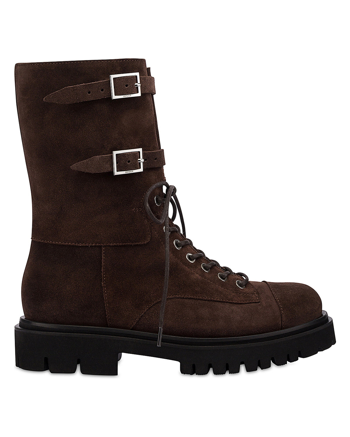 Dondup Damen-Combat-Boots aus Spaltleder braun Bild 1