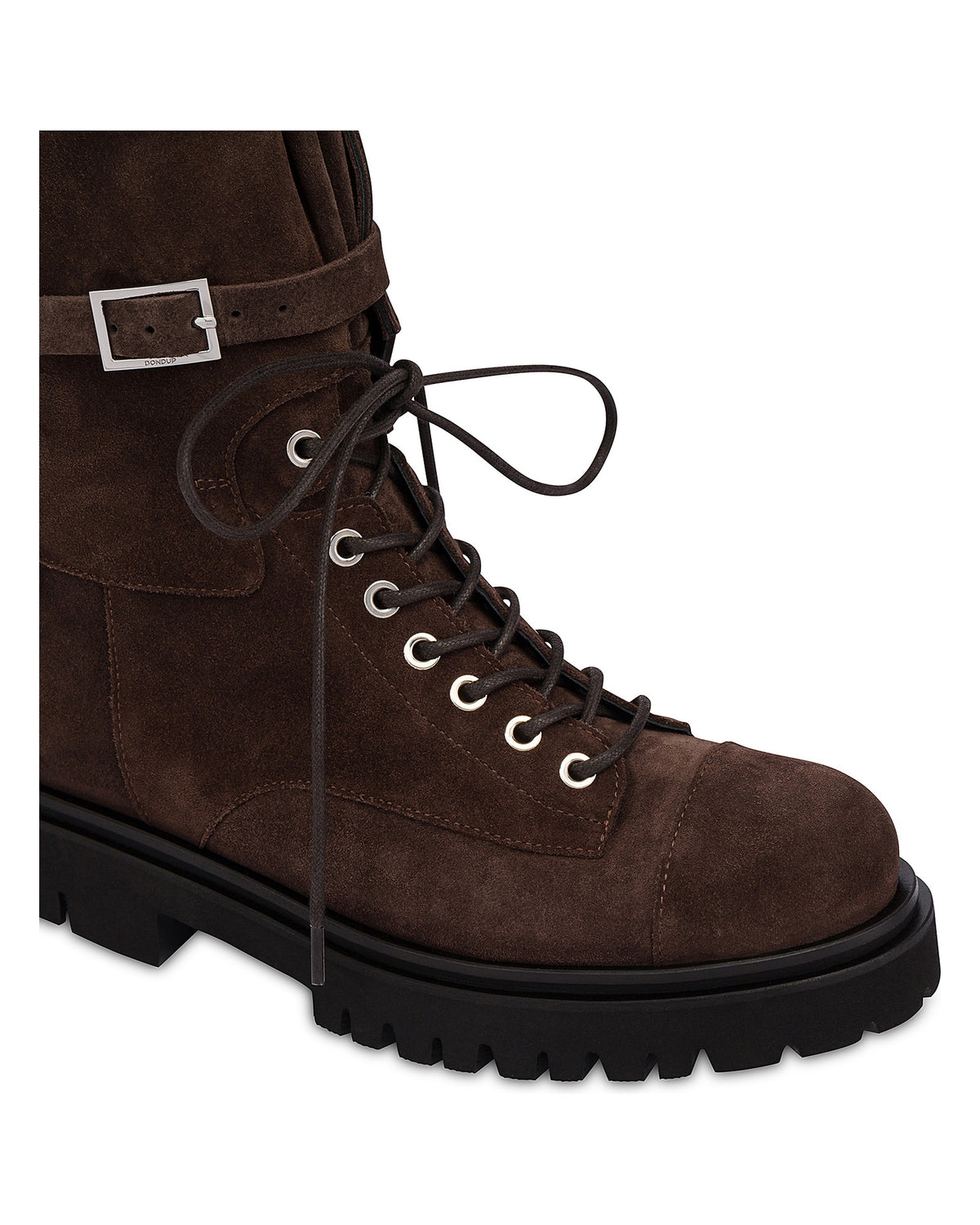Dondup Damen-Combat-Boots aus Spaltleder braun Bild 4