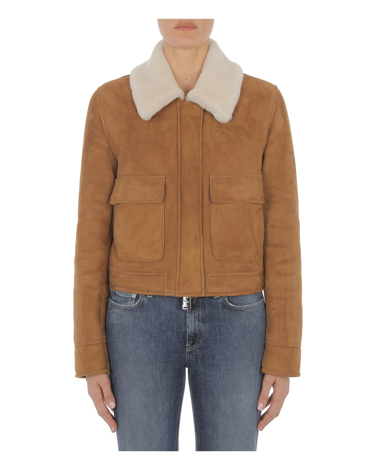 Dondup Damen-Lammfelljacke hellbraun Bild 1