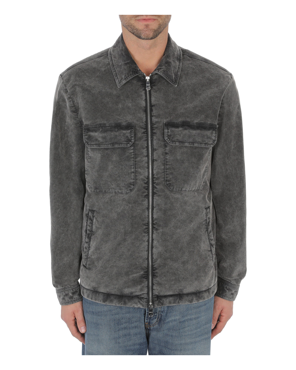 Dondup Herren-Jacke aus Stretch-Feincord dunkelgrau Bild 1