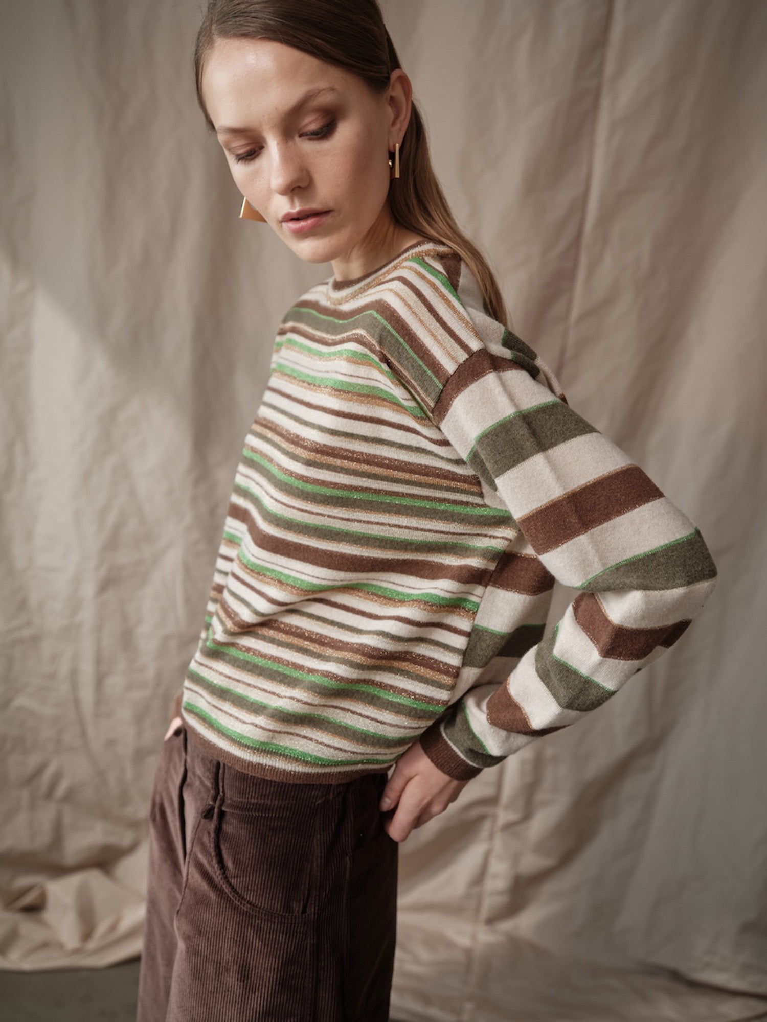 Floor Muschio Sweater Damen beige/grün Bild 1