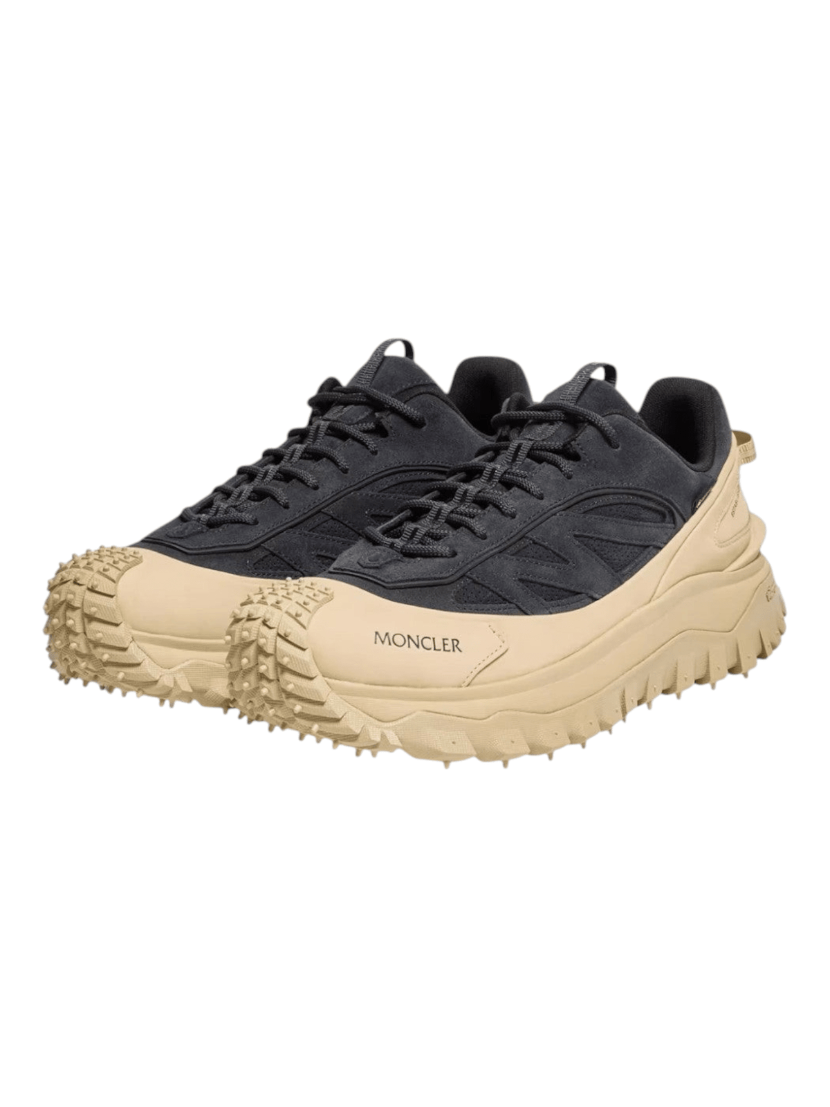 FREUDENHAUS Obertauern Moncler Trailgrip Apex Craft GTX sneakers in black suede and beige rubber with lugged Vibram sole