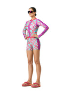 Goldbergh Rafaella Rashguard Damen grün-blau/weiß/ pink Bild 2