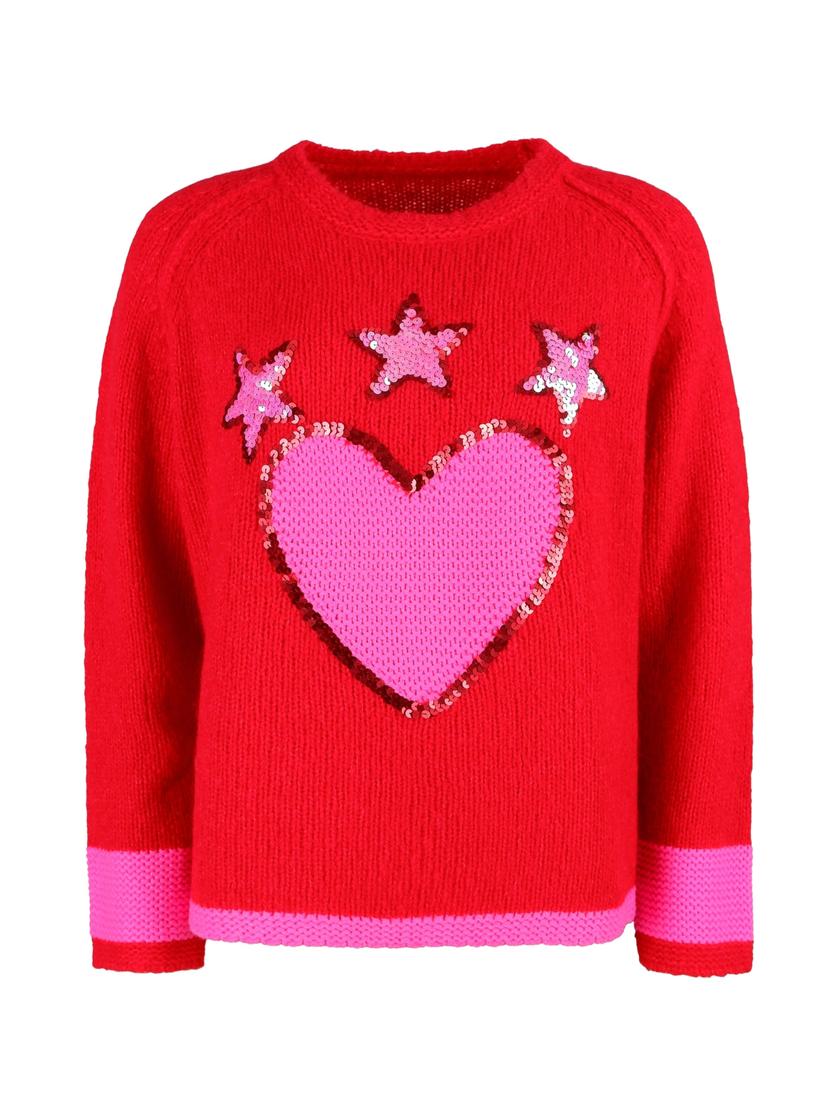 Grace Pullover mit Pailletten Strick Damen rot Bild 1
