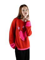 Grace Pullover mit Pailletten Strick Damen rot rot Bild 3