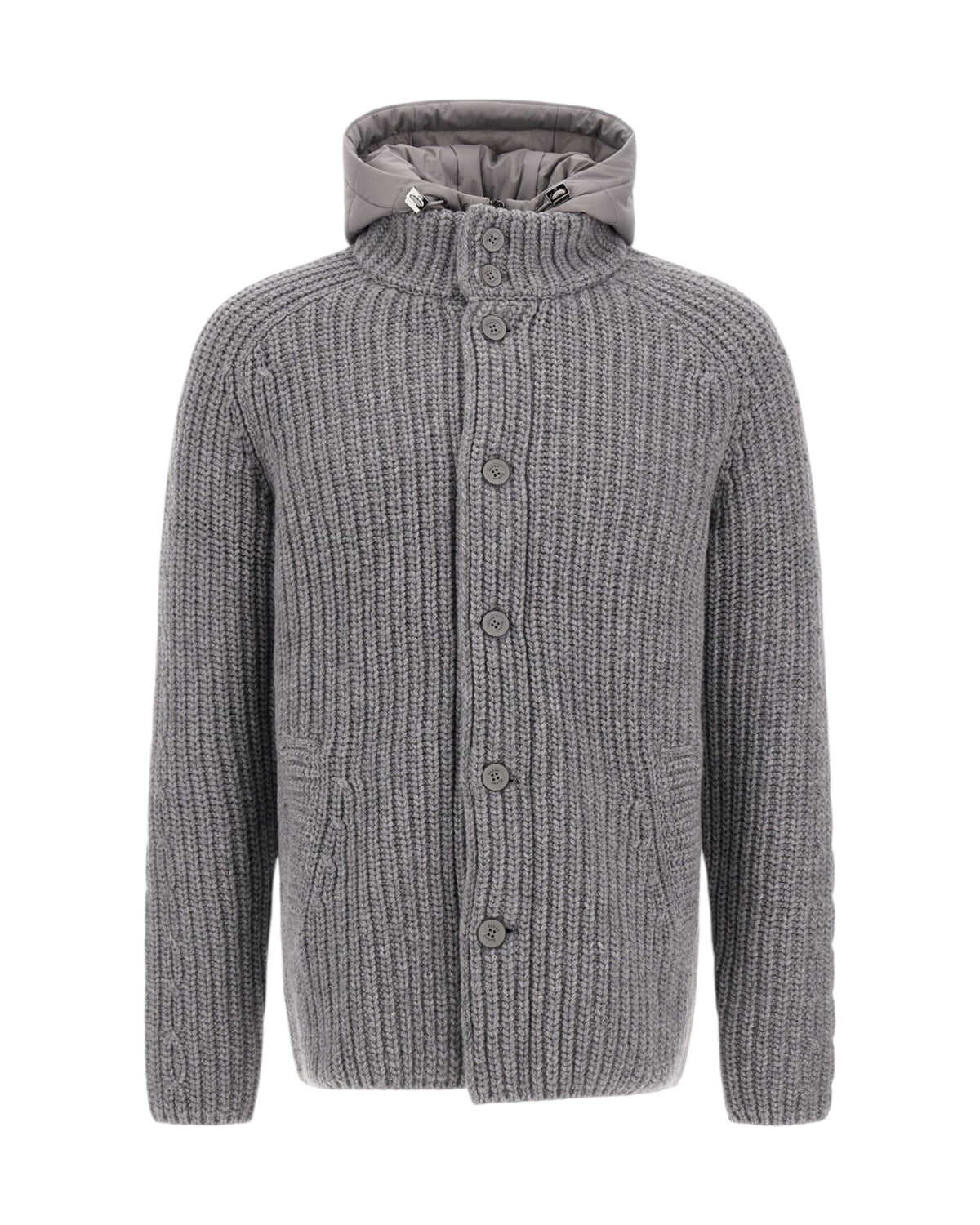 Herno Herren-Strickjacke hellgrau Bild 1