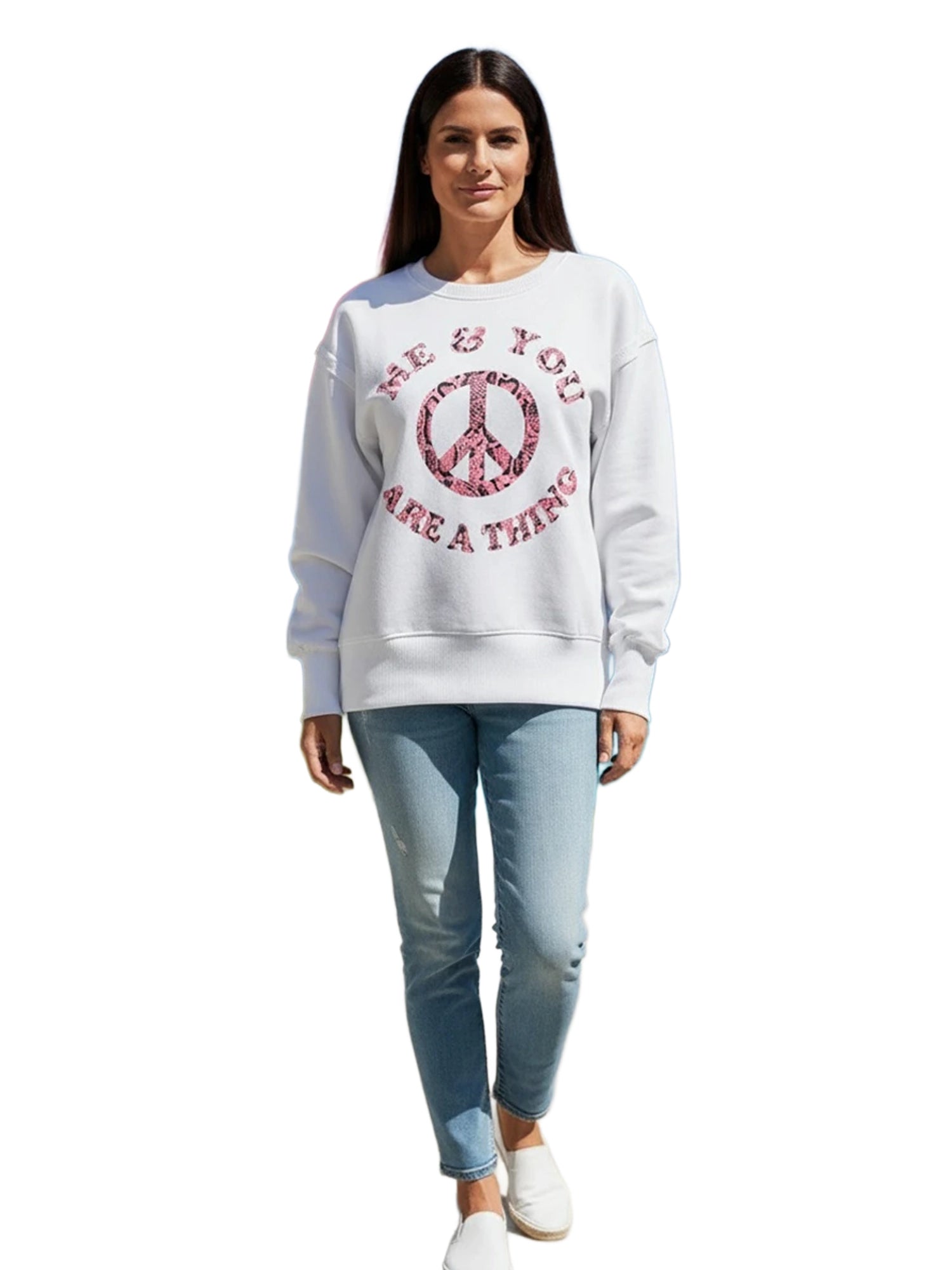 Miss Goodlife Roundneck Me and you are a thing Hoodies & Sweater Damen weiß weiss Bild 2