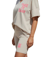 Miss Goodlife Sweatshorts Take Me To The Beach Shorts Damen beige beige Bild 2