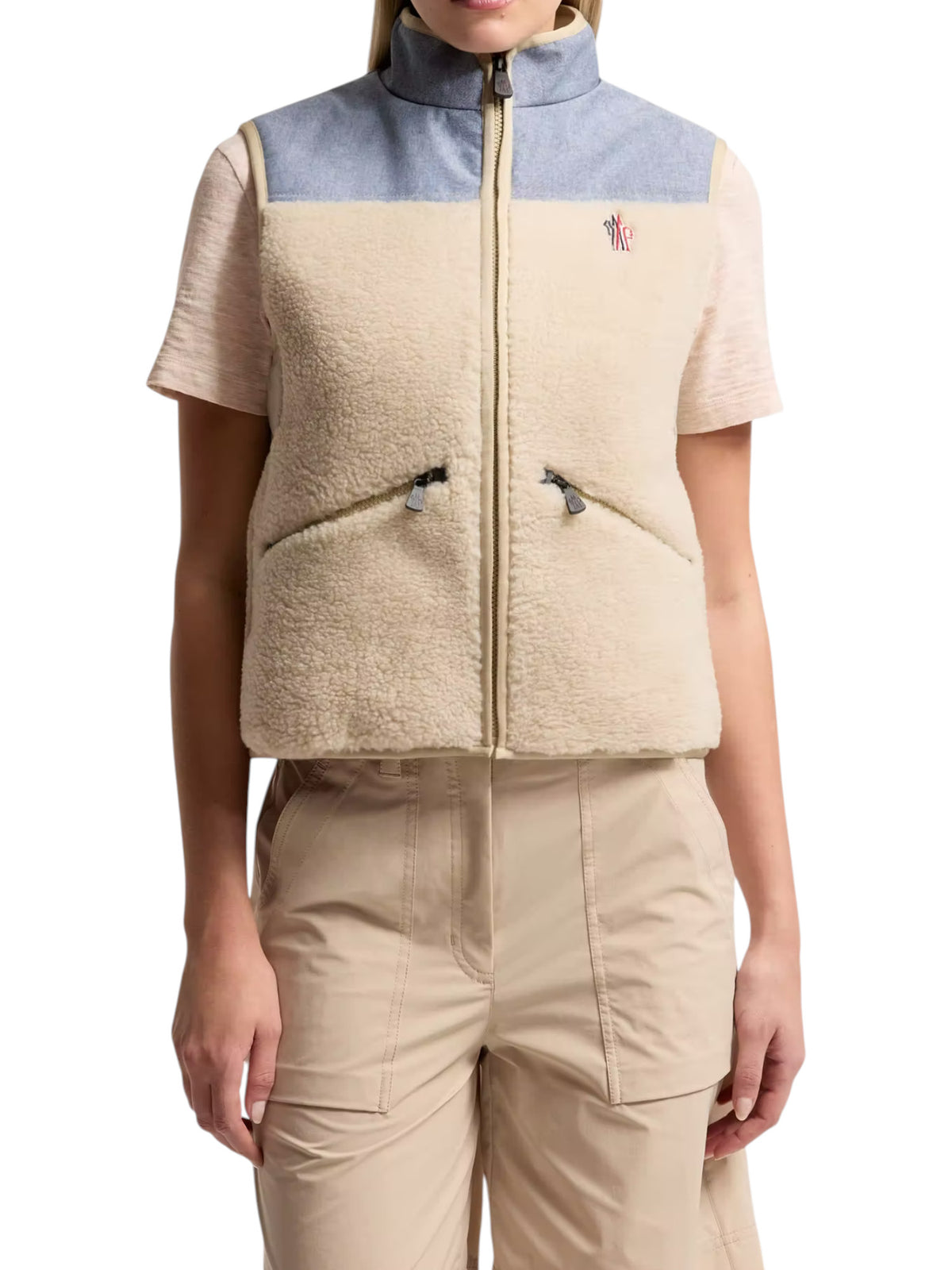 Moncler Badia Daunenweste Weste Damen beige beige Bild 2
