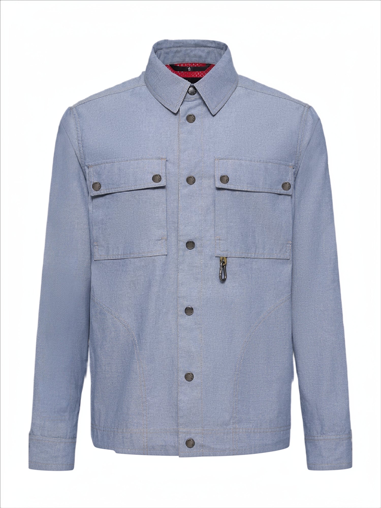 Moncler Grenoble Langarmhemd aus Chambray Hemden Herren hellblau hellblau Bild 1