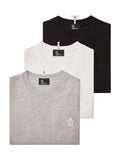 Moncler Grenoble Logo Patch Cotton Blend T-Shirt 3er-Pack T-Shirts Herren schwarz/weiss/grau schwarz/weiß/grau Bild 1
