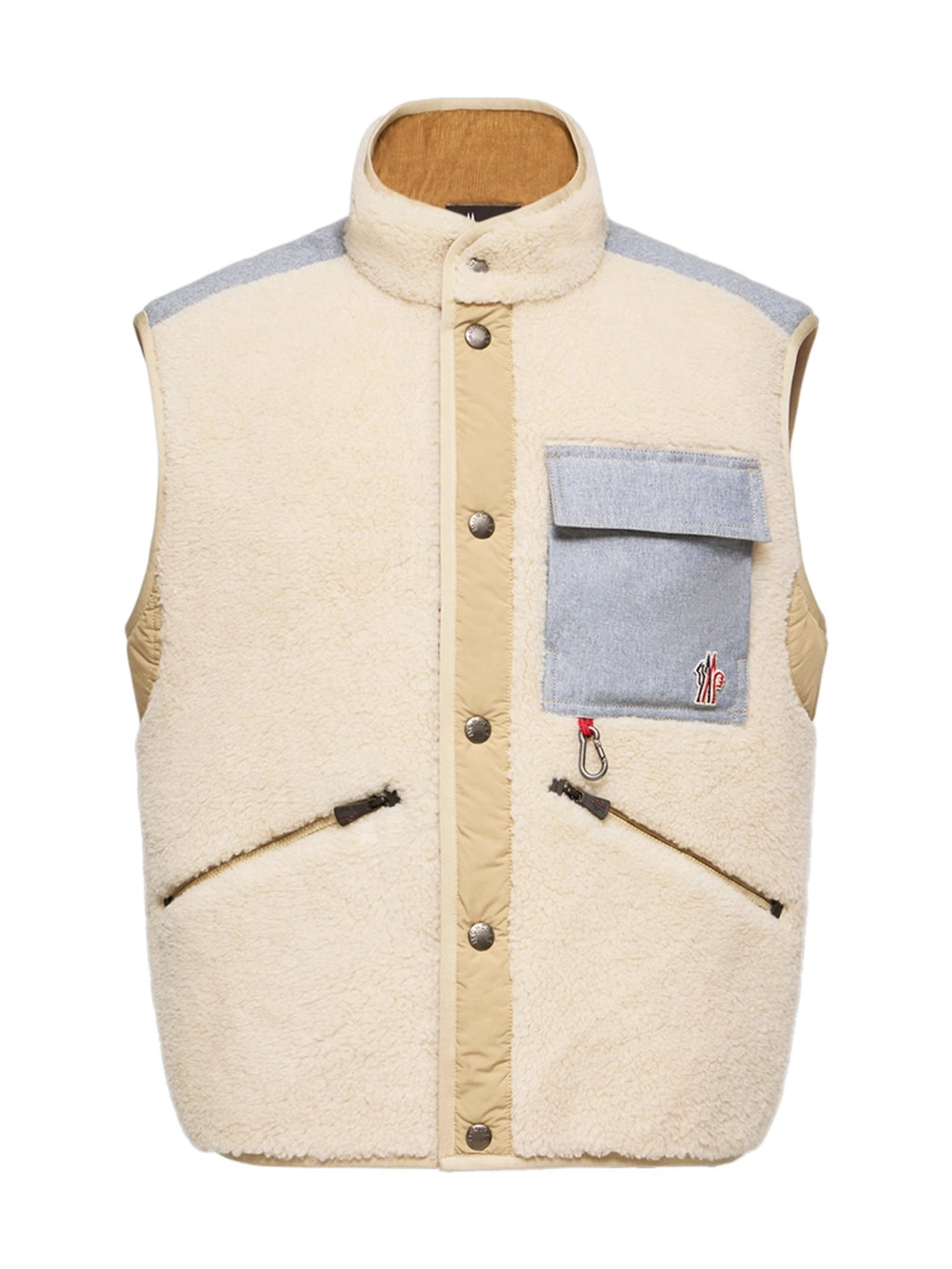 Moncler Grenoble Teddy & Chambray Weste Herren beige beige Bild 1
