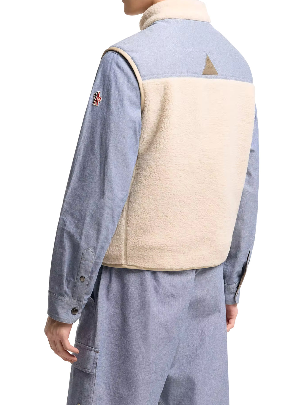 Moncler Grenoble Teddy & Chambray Weste Herren beige beige Bild 5