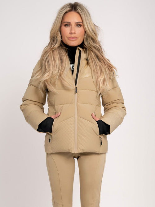 Nikkie Logo Skijacke Damen beige beige Bild 2