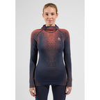 Odlo Bl Top facemask l/s Blackcomb Skiunterwäsche Damen dunkelblau/orange - Odlo - MEINFREUDENHAUS