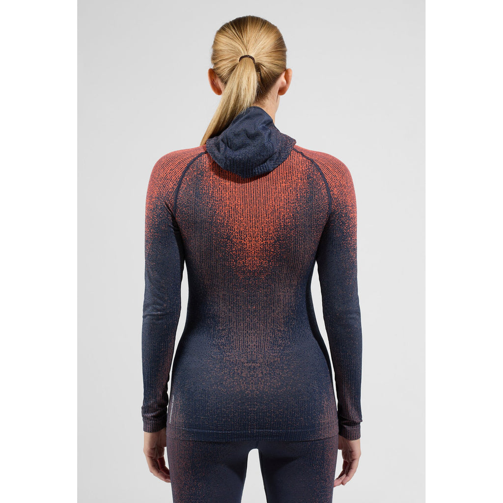 Odlo Bl Top facemask l/s Blackcomb Skiunterwäsche Damen dunkelblau/orange - Odlo - MEINFREUDENHAUS