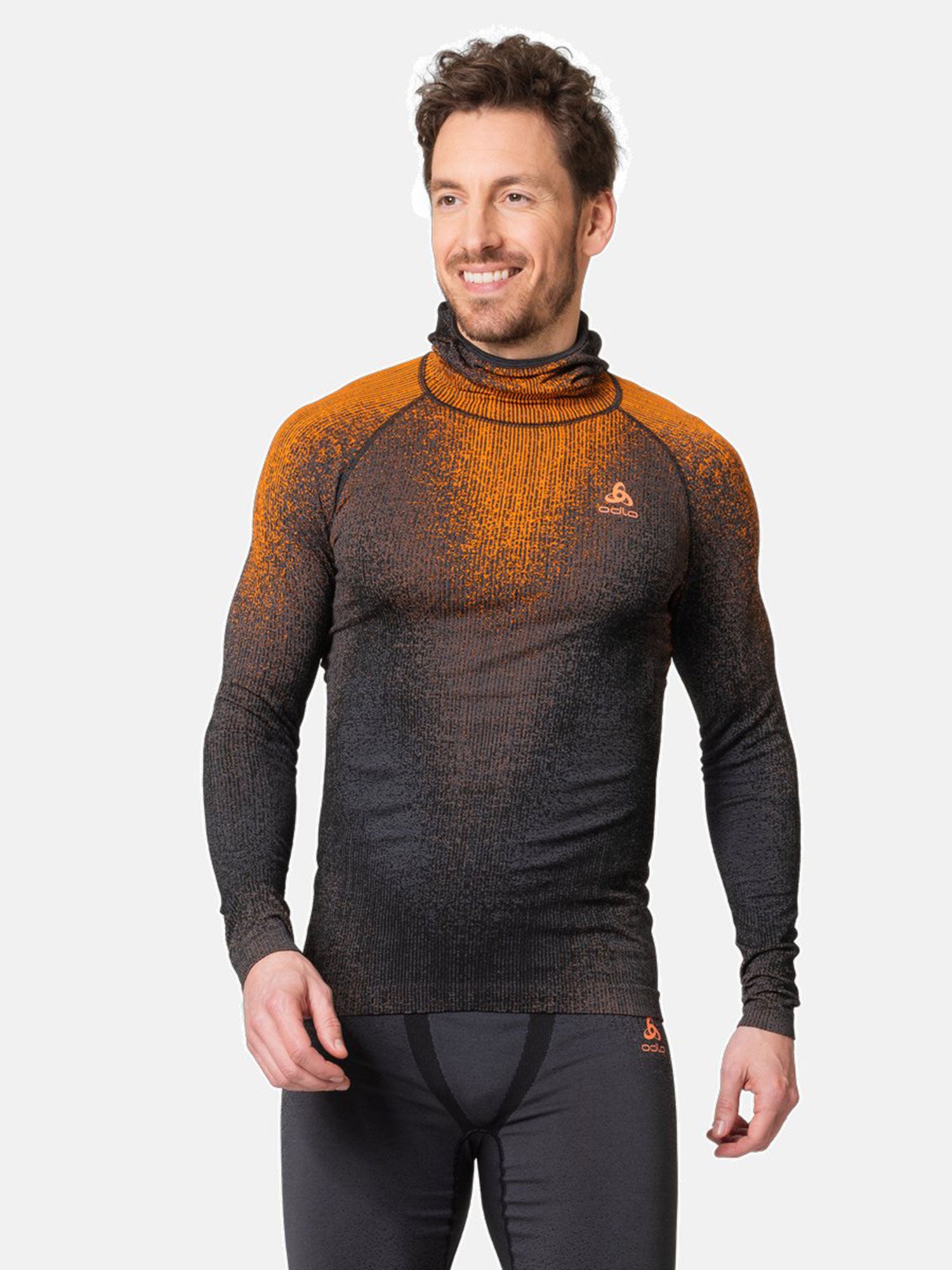 Odlo Bl Top facemask l/s Blackcomb Skiunterwäsche Herren schwarz/orange schwarz/orange Bild 3