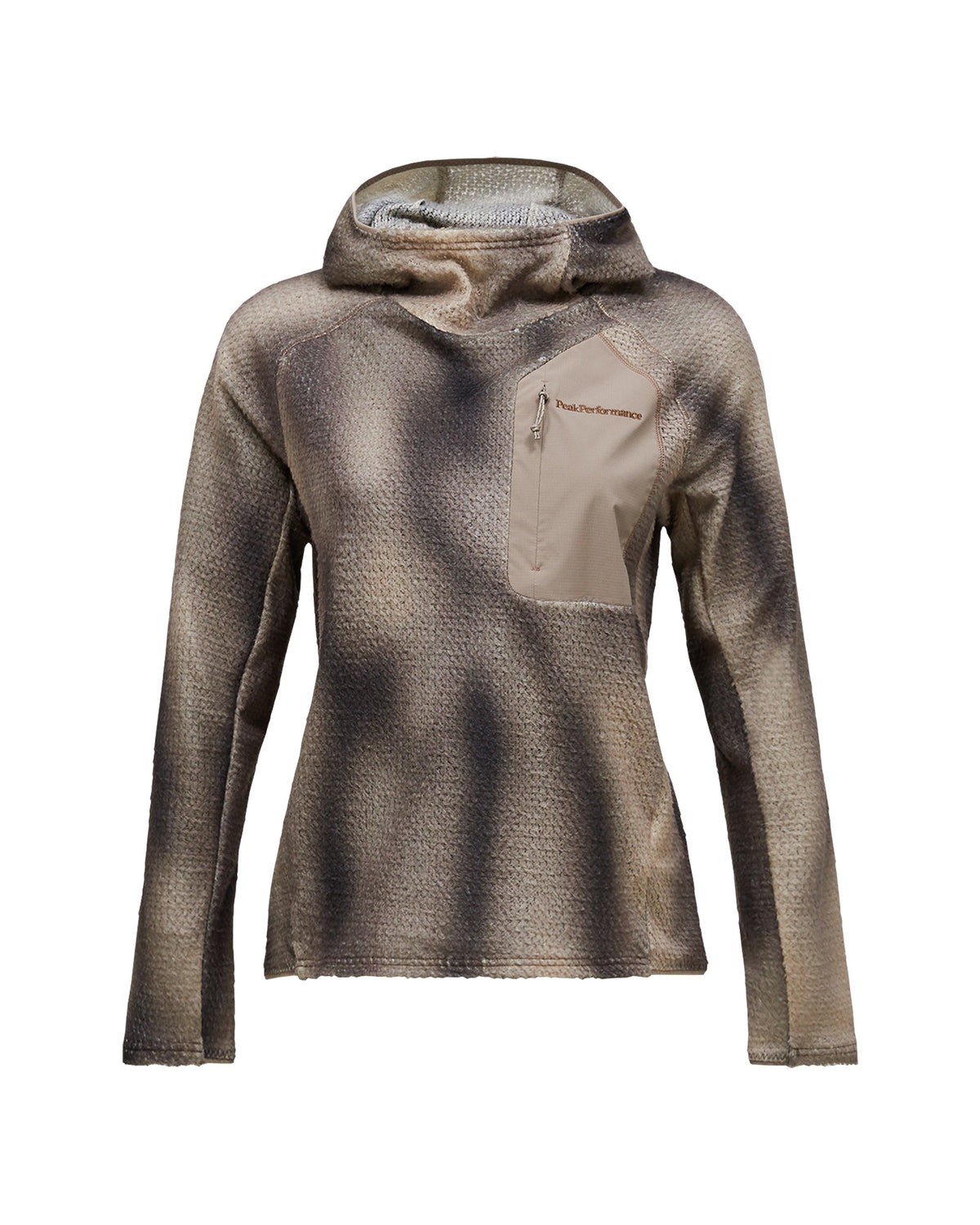 Peak Performance AOP Freelight Alpha Hood Damen-Fleecepullover grau/braun Bild 1