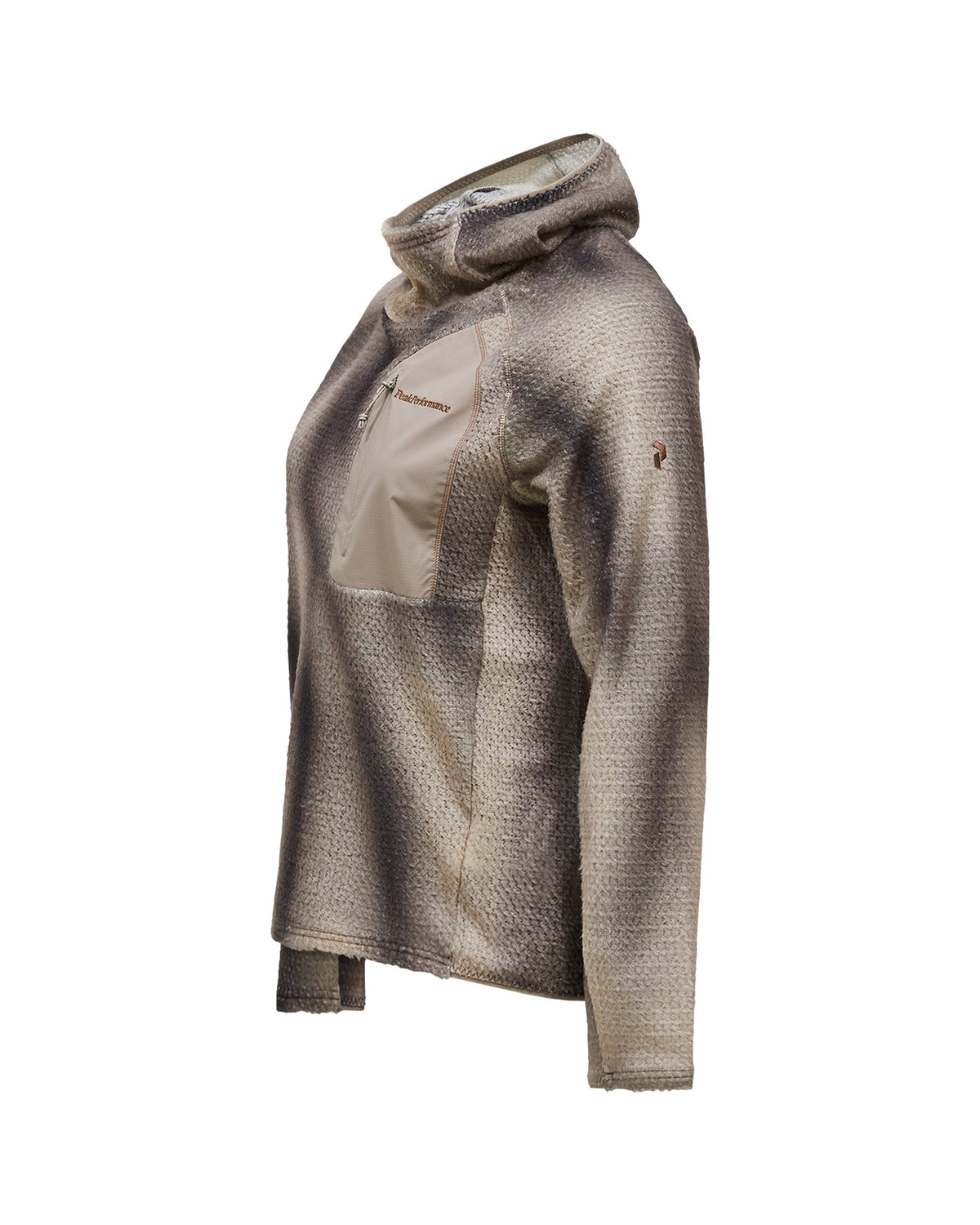 Peak Performance AOP Freelight Alpha Hood Damen-Fleecepullover grau/braun Bild 3