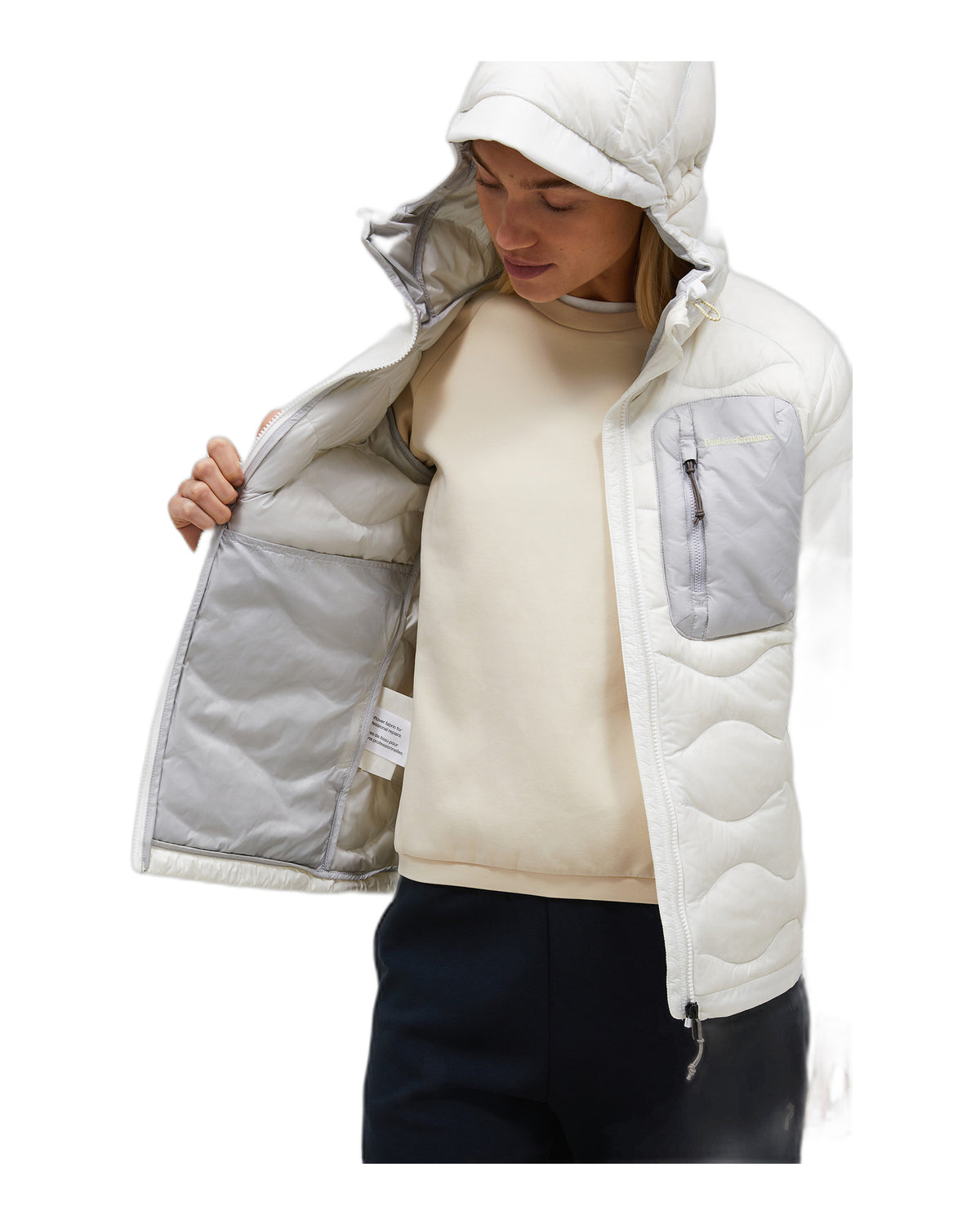 Peak Performance Helium Utility Down Hood Damen-Daunenjacke beige Bild 37