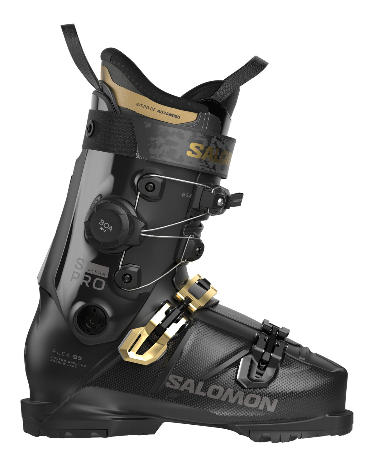 Salomon S/PRO ALPHA C BOA 95 Damen-Skischuhe Schwarz/Gold/Anthrazit-Metallic Bild 1
