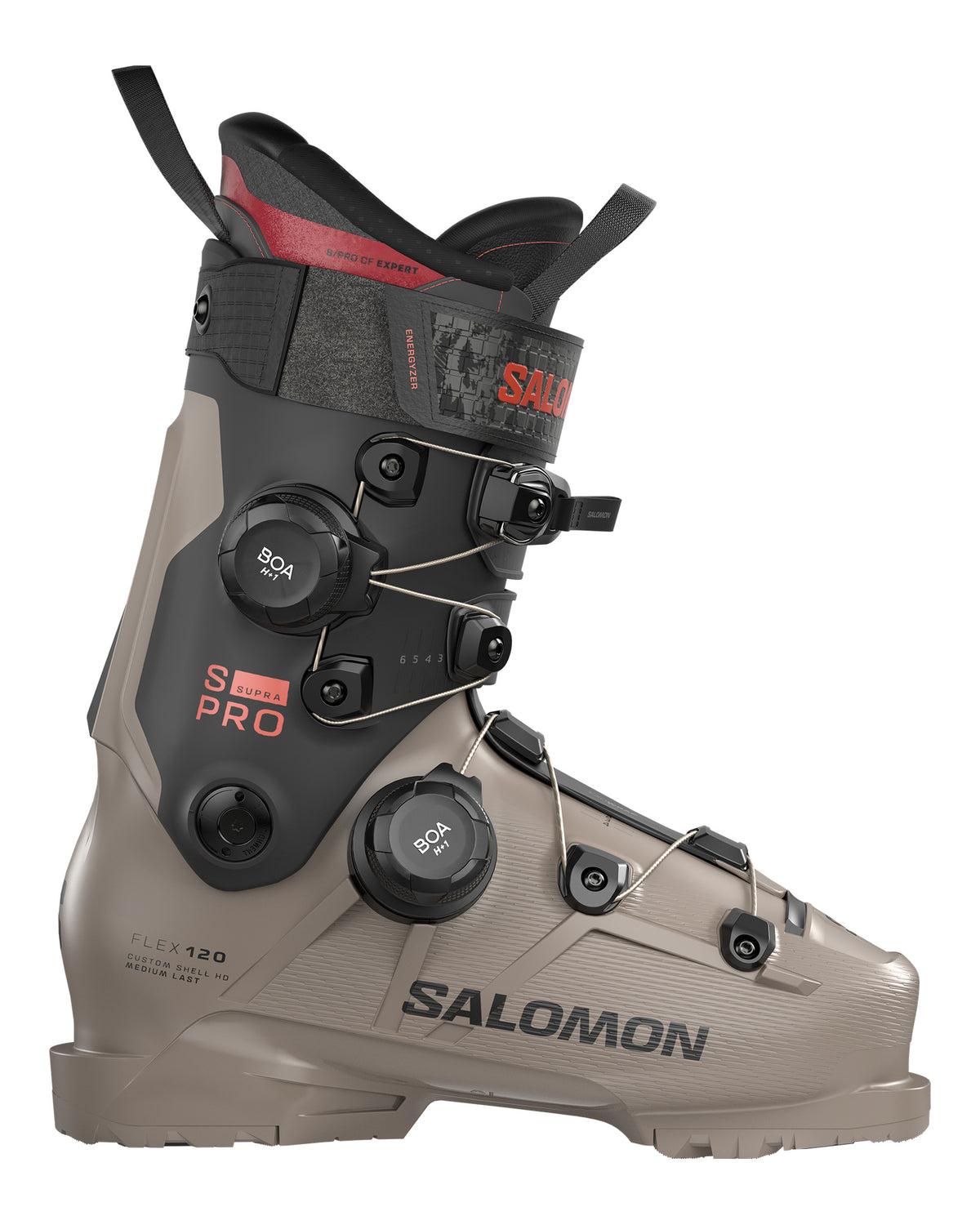 Salomon S/PRO SUPRA DUAL BOA 120 Herren-Skischuhe Taupe/Schwarz/Rot-Metallic Bild 1