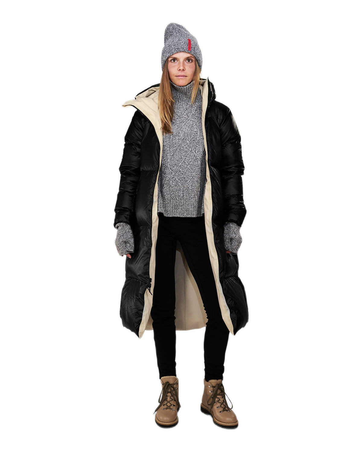 The Mountain Studio A-8 WR Damen-Daunenmantel beige Bild 5
