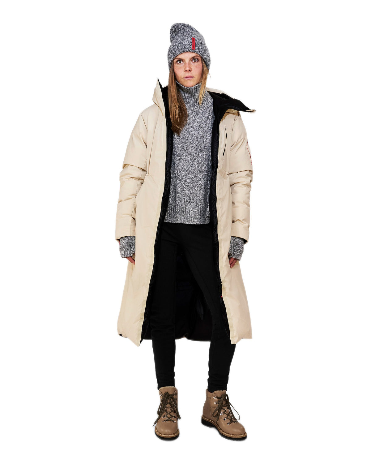 The Mountain Studio A-8 WR Damen-Daunenmantel beige Bild 9