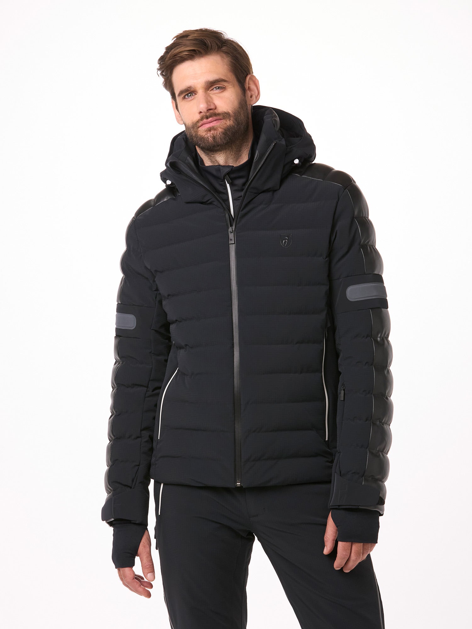 Toni Sailer Gideon Faux Leather Skijacke Herren schwarz schwarz Bild 2