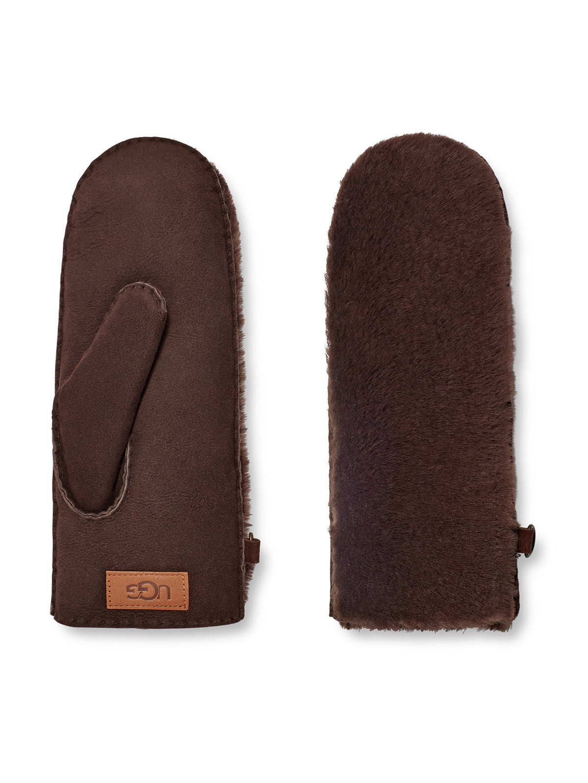 Ugg Exposed Sheepskin Mitten Gloves Women Brown Image 4