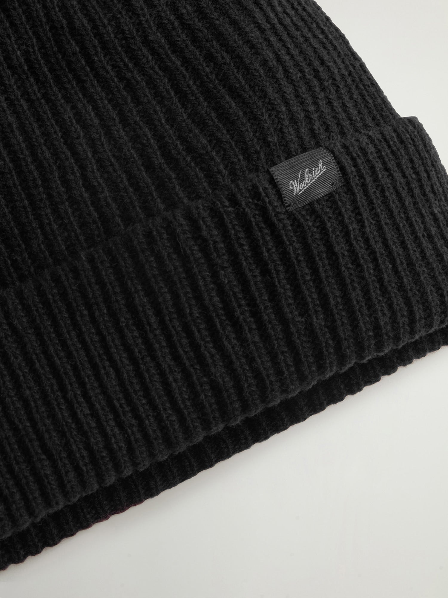 Woolrich Knitted Ribbed Mütze Unisex schwarz schwarz Bild 3