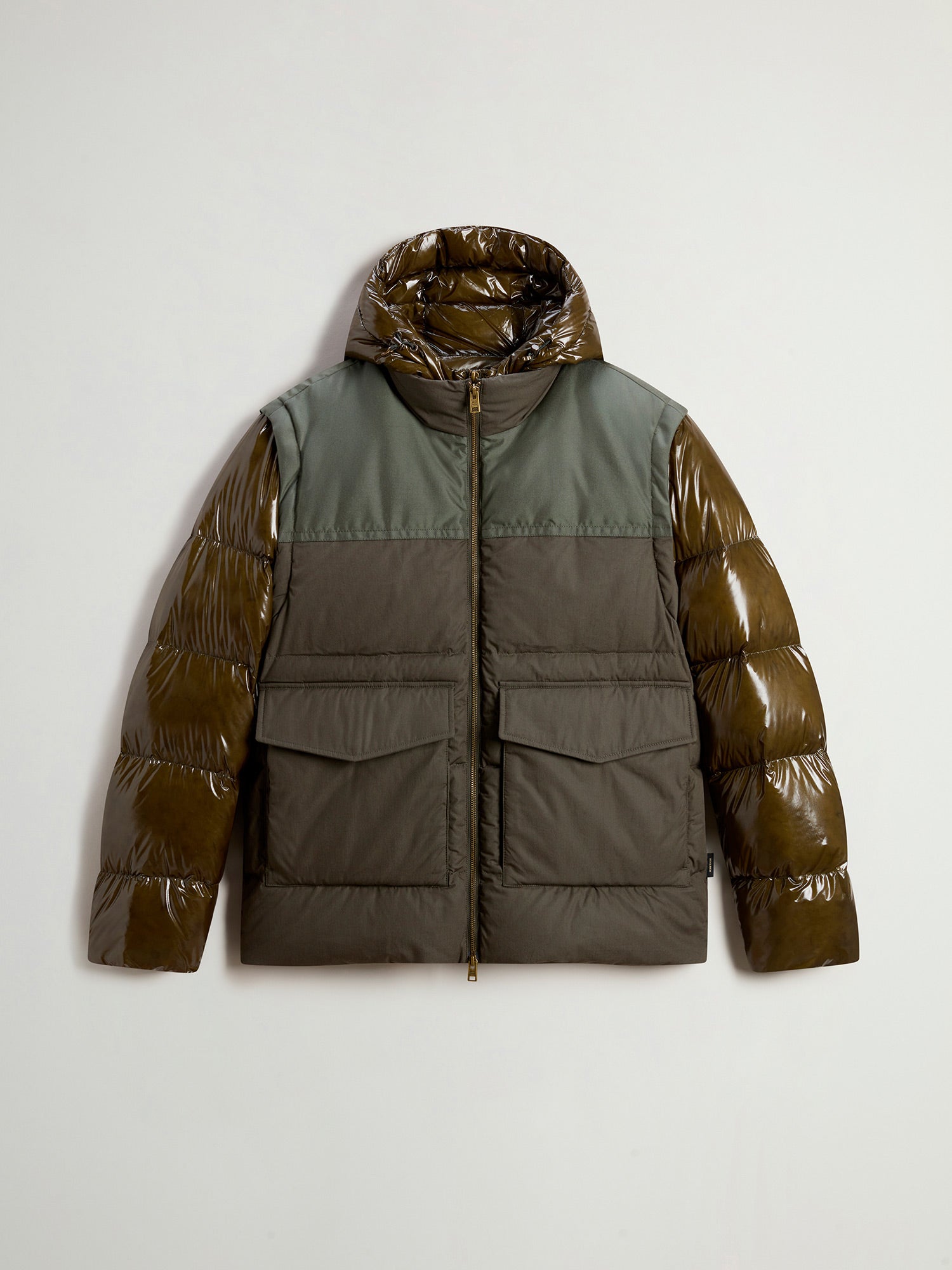 Woolrich Mixmedia Convertible Puffer Jacke Herren olive olive Bild 1